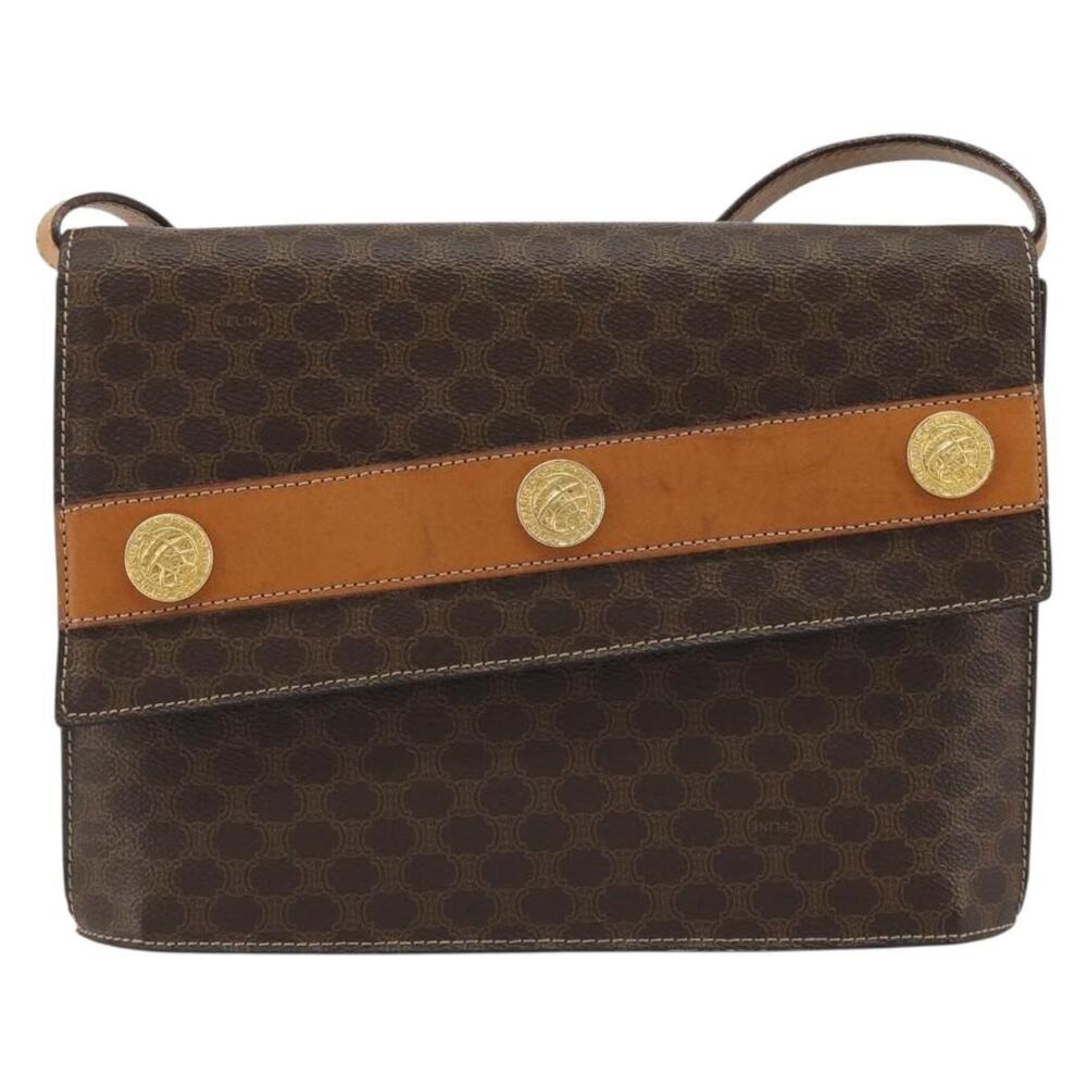 Celine Macadam Medallion Shoulder Bag Brown